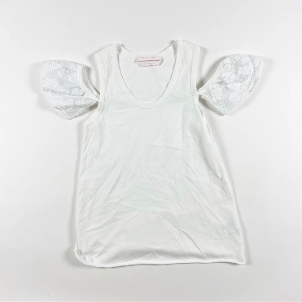 See By Chloe Cold Shoulder Top with Ruffled Sleeves - excellent condition!